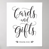 Poster Cartes et cadeaux Panneau Mariage moderne (Devant)