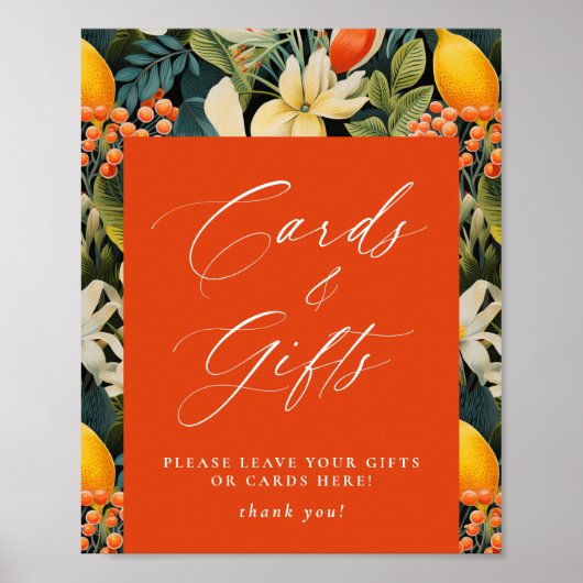 Poster Cartes et Cadeaux Paradis Orange Tropical (Devant)