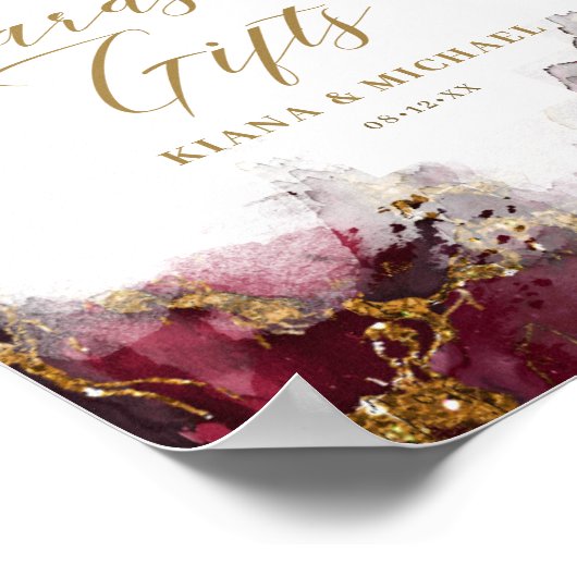 Poster Cartes et cadeaux Parties scintillant en marbre Bu (Coin)