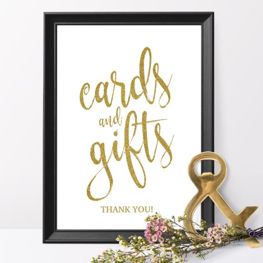 Poster Cartes et cadeaux Parties scintillant Gold 8x10 Ma