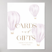 Poster Cartes et cadeaux Pink Hot Air Ballotte Panneau de (Devant)