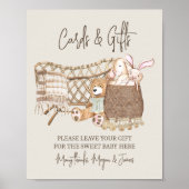 Poster Cartes et cadeaux pour Baby Shower Boho et thème d (Devant)