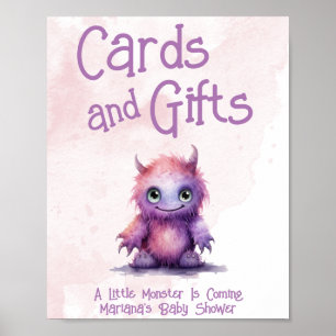 Poster Cartes et Cadeaux pour Baby Shower Fille Petit Mon