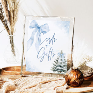 Poster Cartes et cadeaux pour Baby Shower Flocon de neige