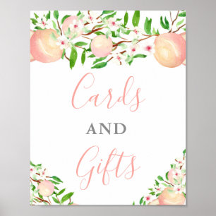 Poster Cartes et cadeaux pour Baby Shower Peaches Baby Br