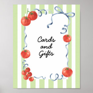 Poster Cartes et cadeaux pour baby shower sur le thème de