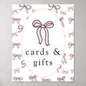 Poster Cartes et cadeaux pour corbeille rose mignonne (Devant)