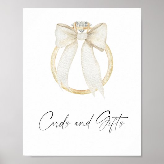 Poster Cartes et cadeaux pour la nuptiale de Bow & Ring (Devant)