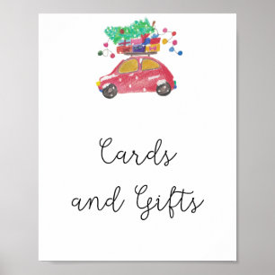 Poster Cartes et cadeaux pour les arbres d'hiver