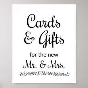 Poster Cartes et cadeaux pour les nouveaux M. et Mme Mari