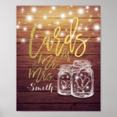 Poster Cartes et cadeaux pour M. Mme Mason Jars Mariage e (Devant)