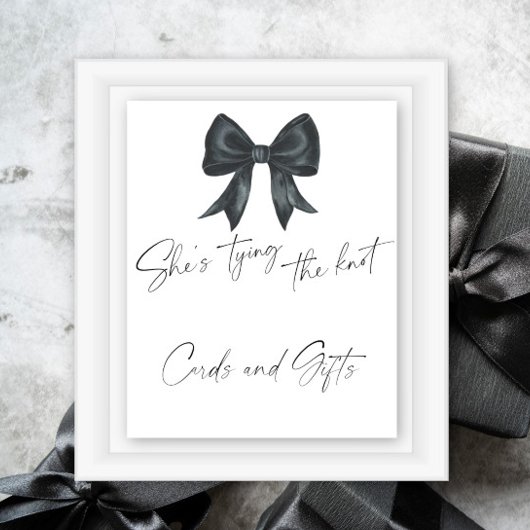 Poster Cartes et cadeaux pour nuptiale Black Bow