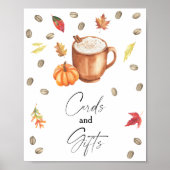 Poster Cartes et cadeaux pour nuptiale de café citrouille (Devant)