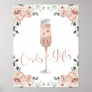 Poster Cartes et Cadeaux Prosecco Pétales de Rose Poussié