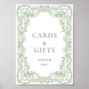 Poster Cartes et cadeaux Renaissance Ornat Sage Green