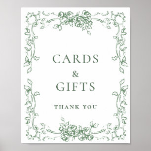 Poster Cartes et cadeaux Renaissance Ornat Sage Green