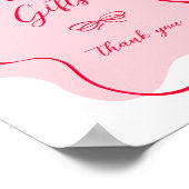 Poster Cartes et cadeaux Retro rose et rouge ondulé (Coin)