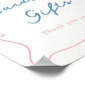 Poster Cartes et cadeaux rose et bleu dessinés à la main (Coin)