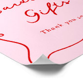 Poster Cartes et cadeaux rose et rouge dessinés à la main (Coin)