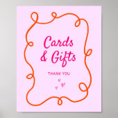 Poster Cartes et cadeaux rose orange (Devant)