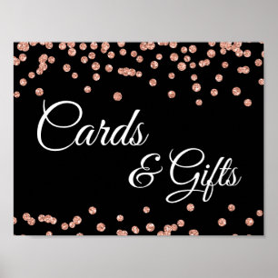Poster Cartes et Cadeaux Rose Parties scintillant or Conf