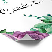 Poster Cartes et cadeaux. Roses violets. Panneau mariage  (Coin)