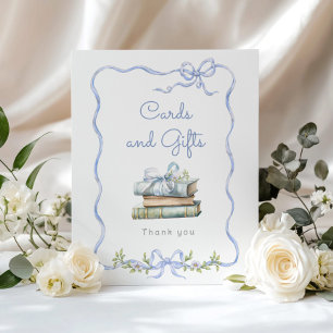 Poster Cartes et cadeaux Ruban bleu Nouveau chapitre Baby