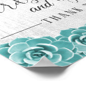 Poster Cartes et cadeaux | Rustique Mariage Floral Succul (Coin)