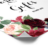 Poster Cartes et cadeaux rustiques bordeaux d'automne (Coin)