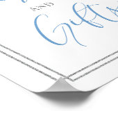 Poster Cartes et cadeaux rustiques chic bleu poussiéreux (Coin)