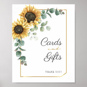Poster Cartes et Cadeaux Rustiques Tournesol Eucalyptus F