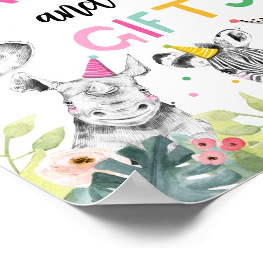 Poster Cartes et cadeaux Safari Party Animaux Signal d'an (Coin)