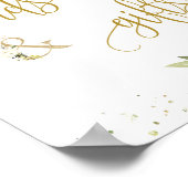 Poster Cartes et cadeaux Script Sign Roses blanches feuil (Coin)