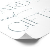 Poster Cartes et cadeaux signe boho bleu poussiéreux fleu (Coin)