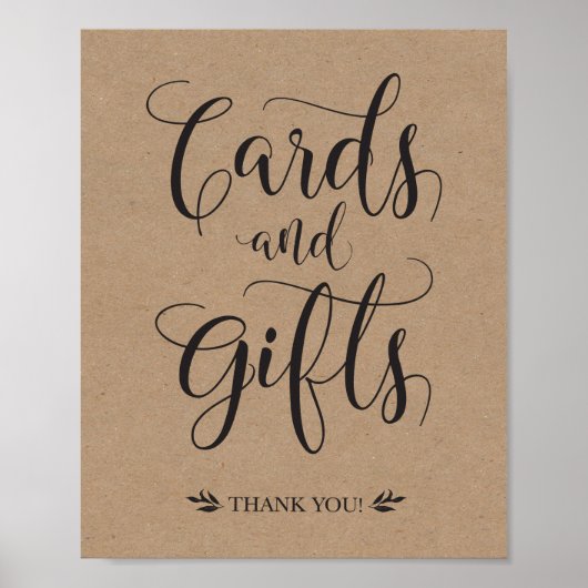 Poster Cartes et cadeaux SIGNE Mariage rustique (Devant)