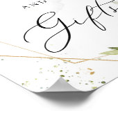 Poster Cartes et cadeaux signe verdure boho feuillage or (Coin)