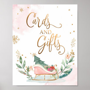 Poster Cartes et cadeaux Sleight Winter Girl Signal d'ann