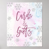Poster Cartes et cadeaux Snowflake Parties scintillant Ma (Devant)