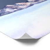 Poster Cartes et Cadeaux Soirée de Montagne Hivernale Per (Coin)