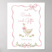 Poster Cartes et cadeaux soyeux rose oie (Devant)