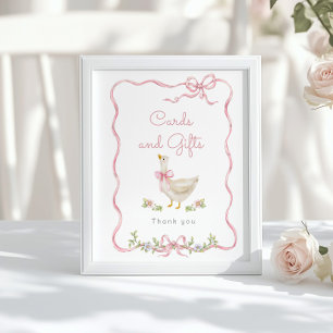 Poster Cartes et cadeaux soyeux rose oie