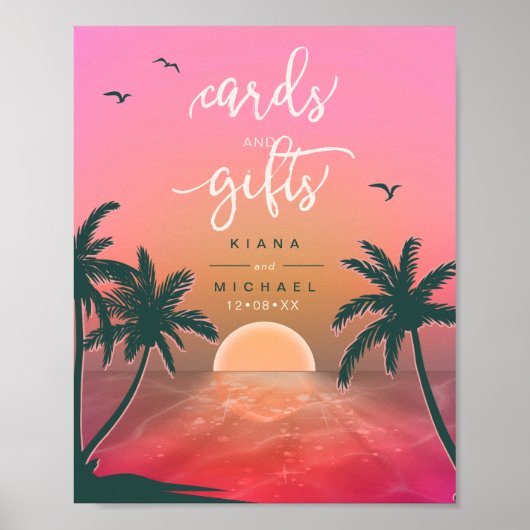 Poster Cartes et cadeaux Sunrise de l'île tropicale ID581 (Devant)