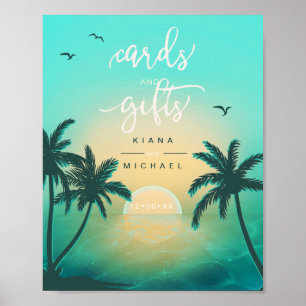 Poster Cartes et cadeaux Sunrise de l'île tropicale ID Tu