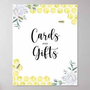 Poster Cartes et cadeaux Sweet Bee pour baby shower