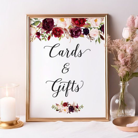 Poster Cartes et cadeaux | SYMBOLE Mariage Floral Bourgog