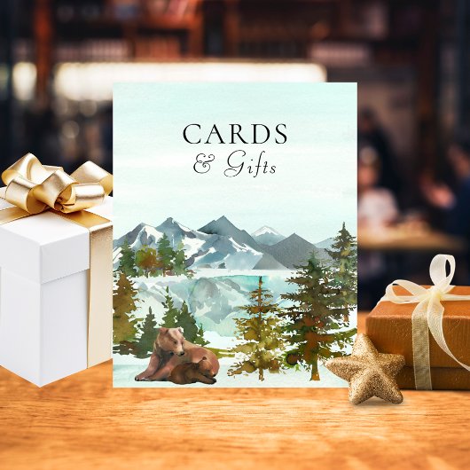 Poster Cartes et cadeaux Table Ours d'aventure Baby showe