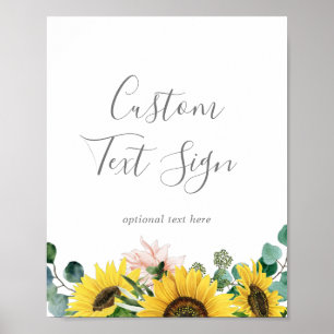 Poster Cartes et Cadeaux Tournesol Rustique Enseigne Text