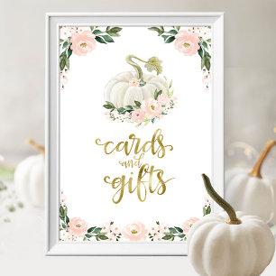 Poster Cartes et Cadeaux Verdure Signe de Baby Shower d'A