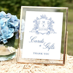 Poster Cartes et cadeaux Victorian Ornate Dusty Blue