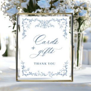 Poster Cartes et cadeaux Victorian Ornate Dusty Blue